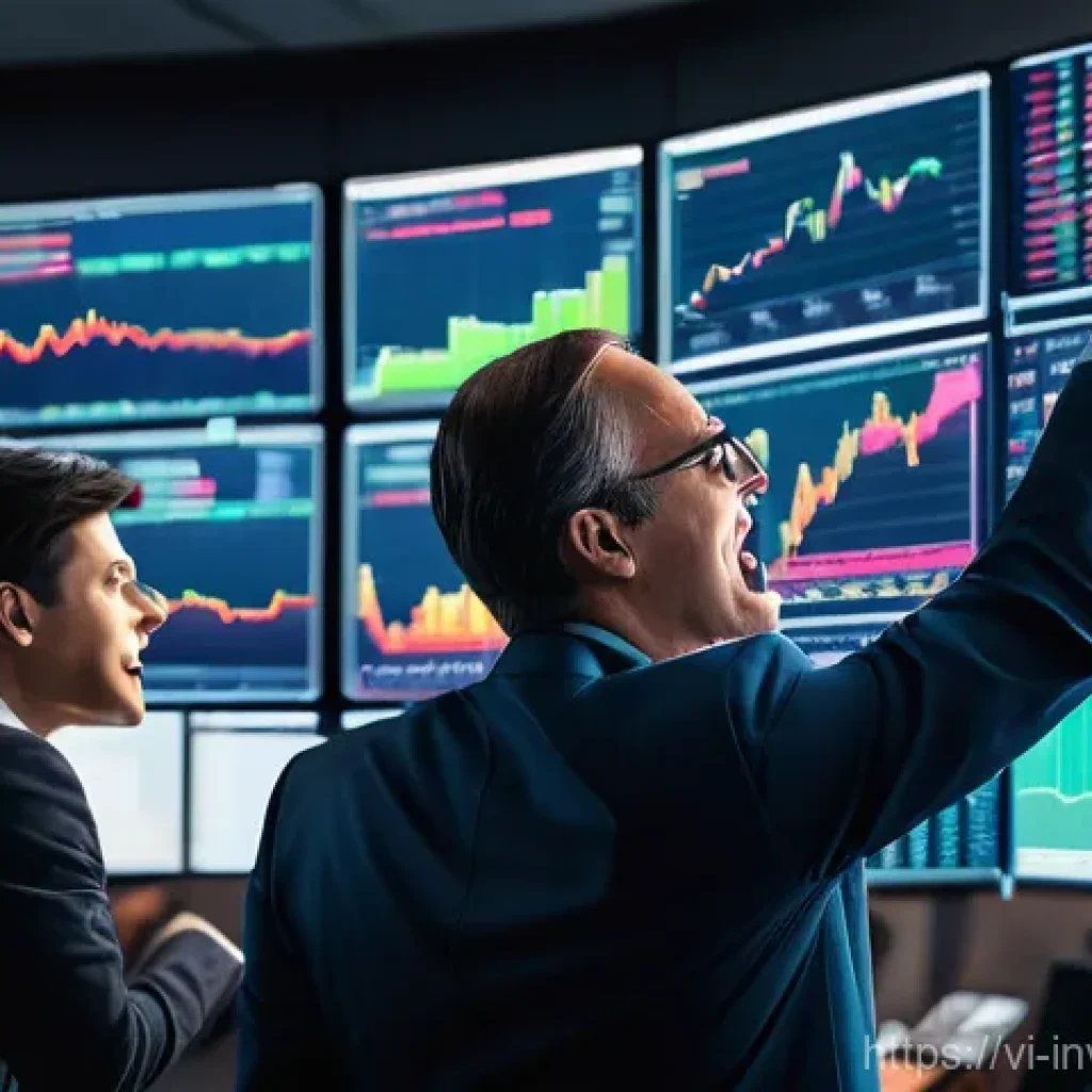 팩터 투자에서의 행동 경제학 적용 - **Prompt:** A bustling modern financial trading floor or office, filled with a diverse group of inve...