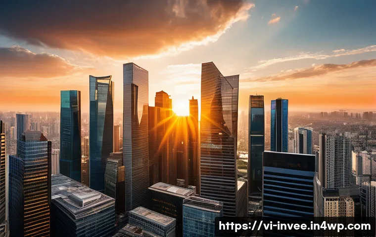 팩터 투자 성공에 영향을 미치는 외부 요인 - **Prompt: Global Economic Symphony**
    A high-angle, panoramic shot of a bustling, modern metropol...