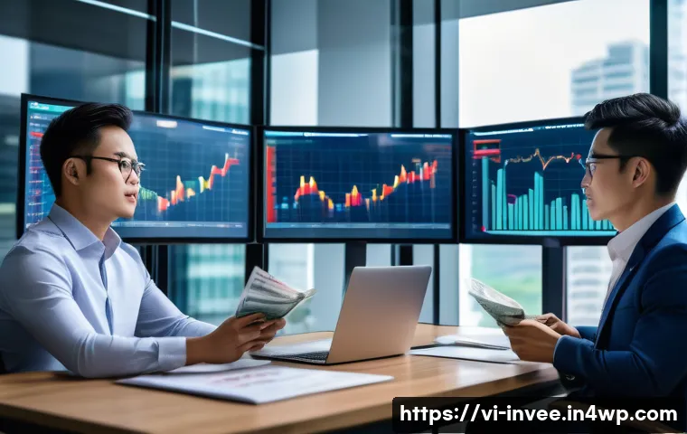 팩터 투자에서의 투자 성과 비교 - A professional Vietnamese investor in a modern office setting, analyzing multiple investment factor ...