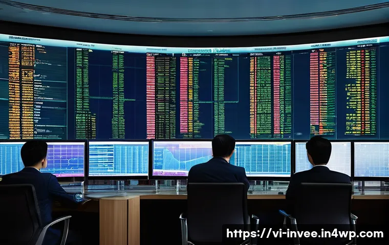 팩터 투자와 주식 시장의 동향 - A modern Vietnamese stock market trading floor scene at dusk, with diverse young and middle-aged inv...